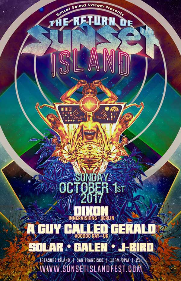 1 October: A Guy Called Gerald, The Return of Sunset Island - Sunset Season Closer, Treasure Island, San Francisco, USA