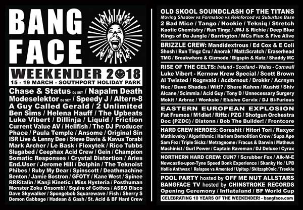 18 March: A Guy Called Gerald, Bangface Weekender 2018, Pontins, Southport, England