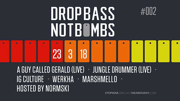 23 Mar: A Guy Called Gerald Live, Drop Bass Not Bombs #002, Total Refreshment Centre, London, England