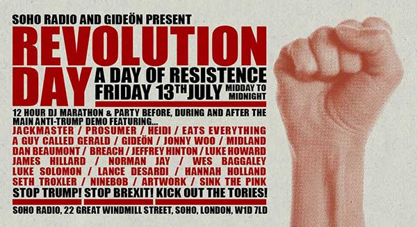 13 July: A Guy Called Gerald, Revolution Day, Soho Radio, Soho, London, England