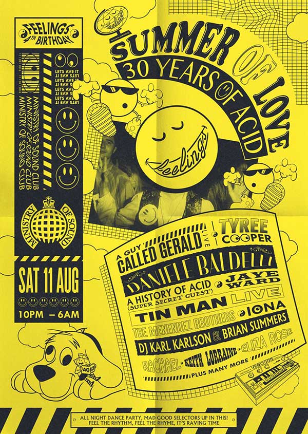 11 August: A Guy Called Gerald Live, Feelings 4th Birthday: Summer Of Love - 30 Years Of Acid, Ministry Of Sound, London, England
