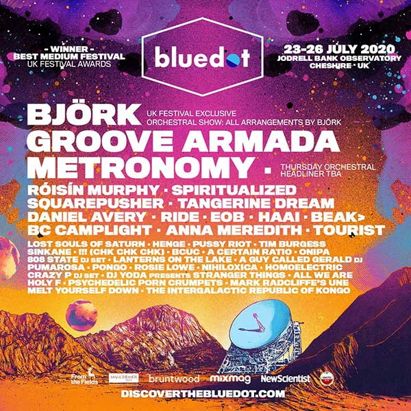 24 July: A Guy Called Gerald DJ, Bluedot Festival 2020, Jodrell Bank, Cheshire, England
