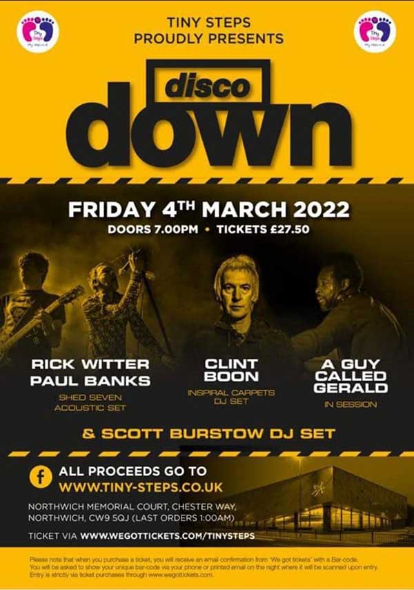 4 March: A Guy Called Gerald DJ, Disco Down, Northwich Memorial Court, Northwich, Cheshire, England