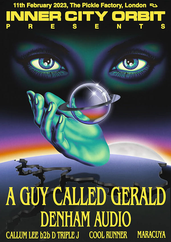 11 February: A Guy Called Gerald, Inner City Orbit, The Pickle Factory, London, England