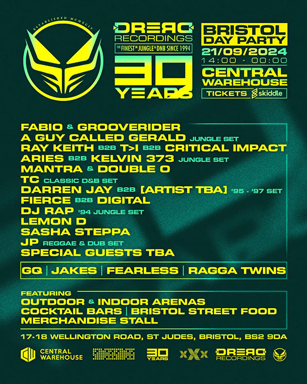 21 September: A Guy Called Gerald, Dread Recordings 30 Years, Central Warehouse, Bristol, England