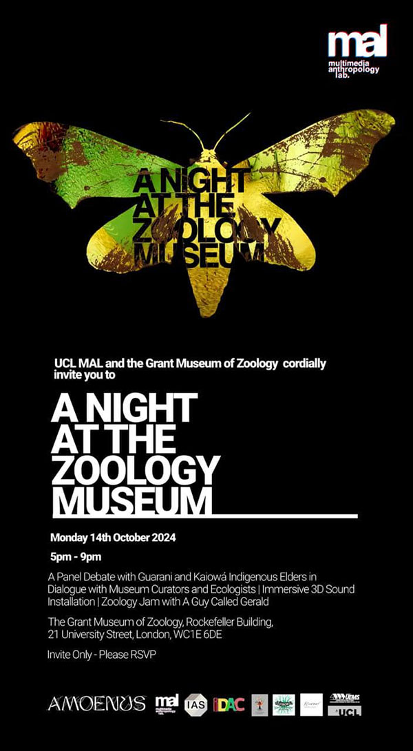 14 October: A Guy Called Gerald Live, A Night at the Zoology Museum, Grant Museum of Zoology, London, England