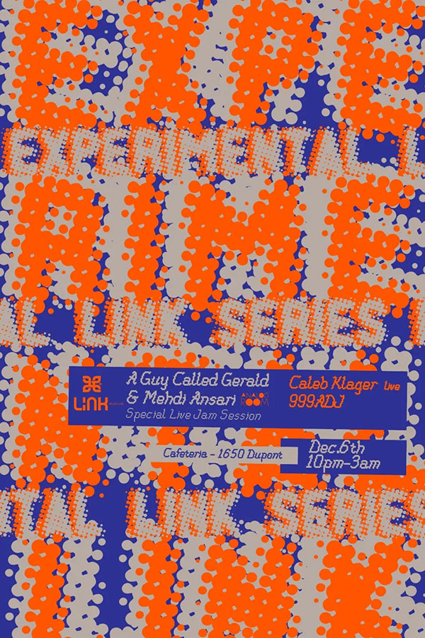 6 December:A Guy Called Gerald & Mehdi Ansari Live,  Experimental Link Series, Cafeteria, Toronto, Canada