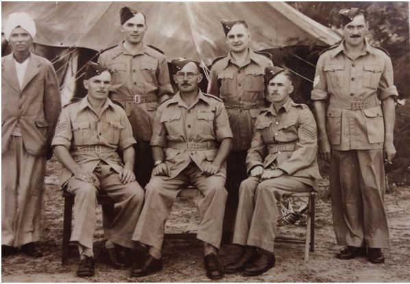 Sergeant Major William Cunningham and comrades in India.