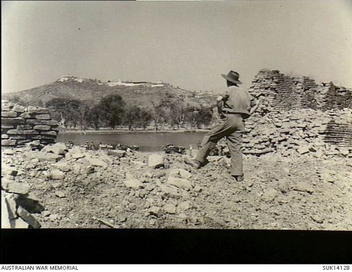 One of the breaches in the wall of Fort Dufferin, March 1945