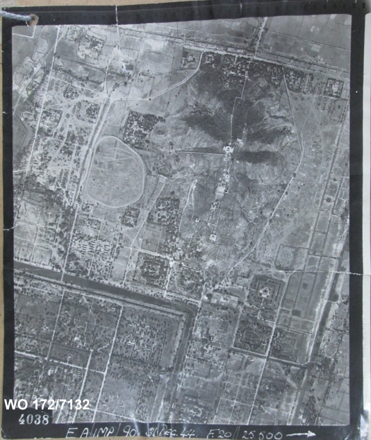 Aerial reconaissance photograph, Mandalay, December 1944