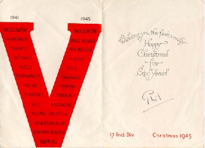 Christmas Card 1945 - 17th Indian Infantry Division