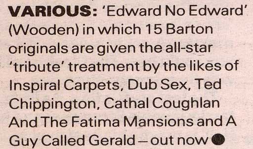Edward Barton - Edward Not Edward - UK LP - NME Release Date (29th April 1989)