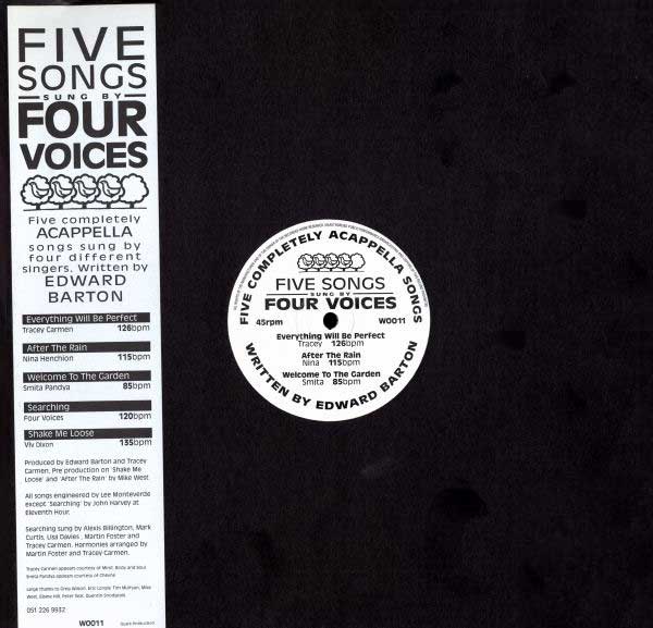Edward Barton - Fives Songs Sung By Four Voices - UK - 12" Single