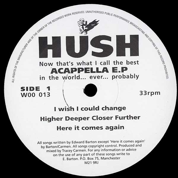 Hush - Acappella EP - UK - 12" Single