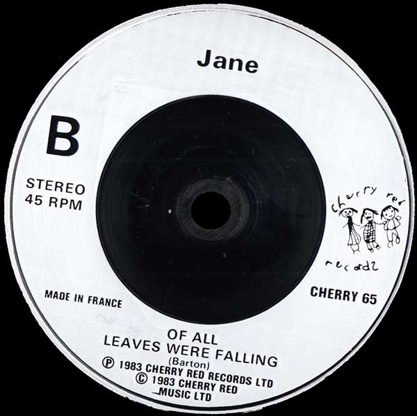 Jane - It's A Fine Day - UK 7" Single - Side B