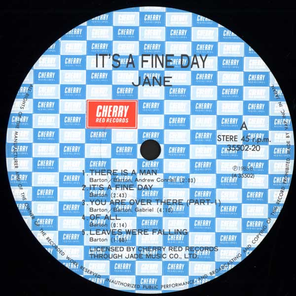 Jane - It's A Fine Day - Japanese LP - Side A