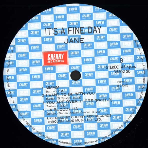 Jane - It's A Fine Day - Japanese LP - Side B