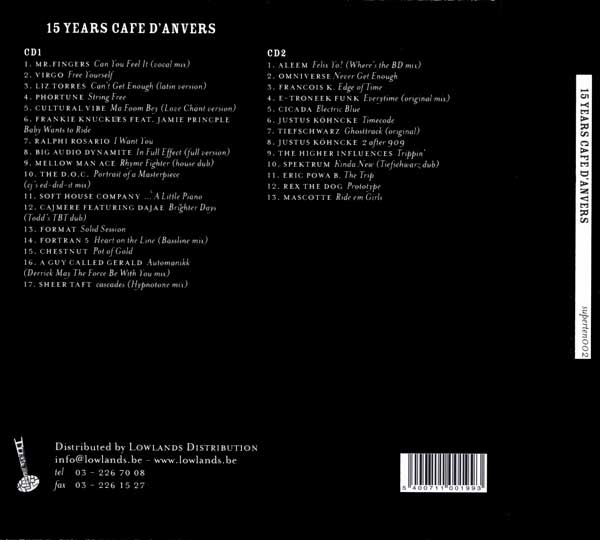 Various - 15 Years Café D'Anvers - Belgium 2xCD - Back 