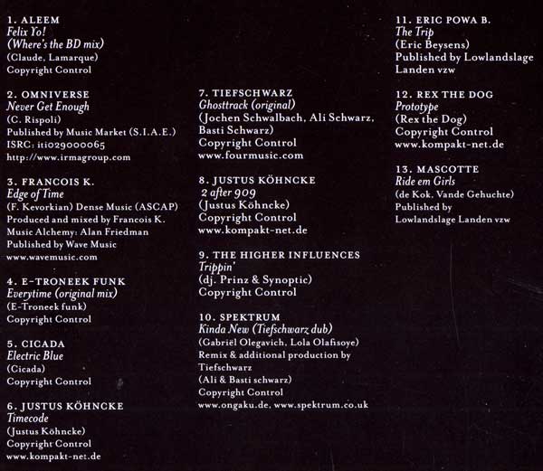 Various - 15 Years Café D'Anvers - Belgium 2xCD - Credits 