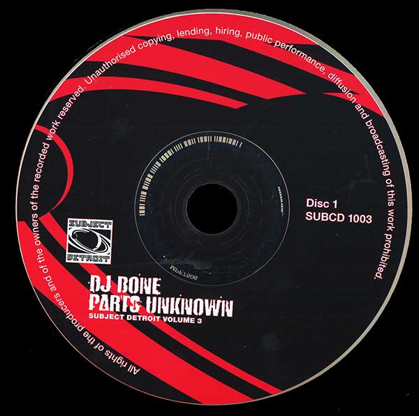 Various - DJ Bone - Parts Unknown - Subject Detroit Volume 3 - CD 1