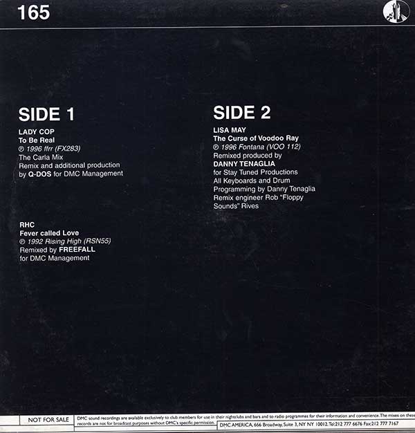 DMC Remix Culture 165 - US 12" Single - Back