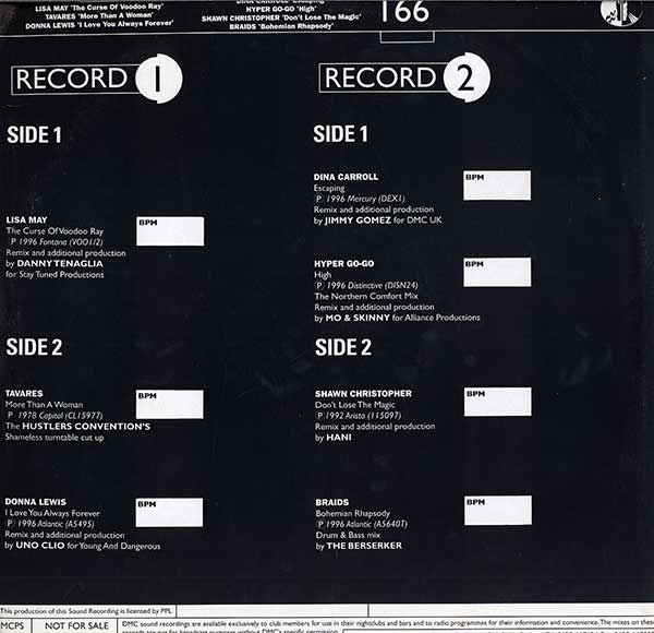 DMC Remix Culture 166 - US 2x12" Single - Back