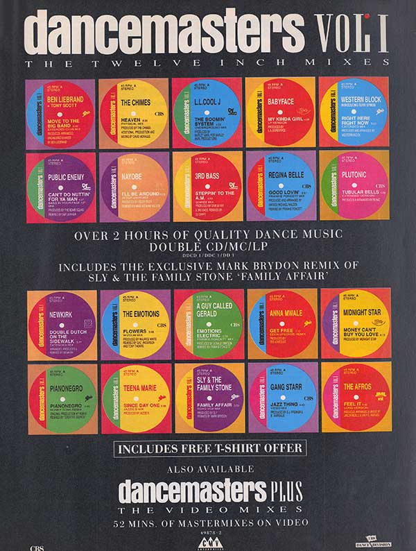 Various - Dancemasters Vol. 1 - The Twelve Inch Mixes - UK 2xCD - Advert - Record Mirror (17/11/1990)