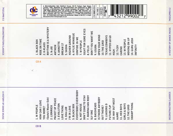 Various - Deconstruction Classics - A History Of Dance Music - UK 2xCD - Back
