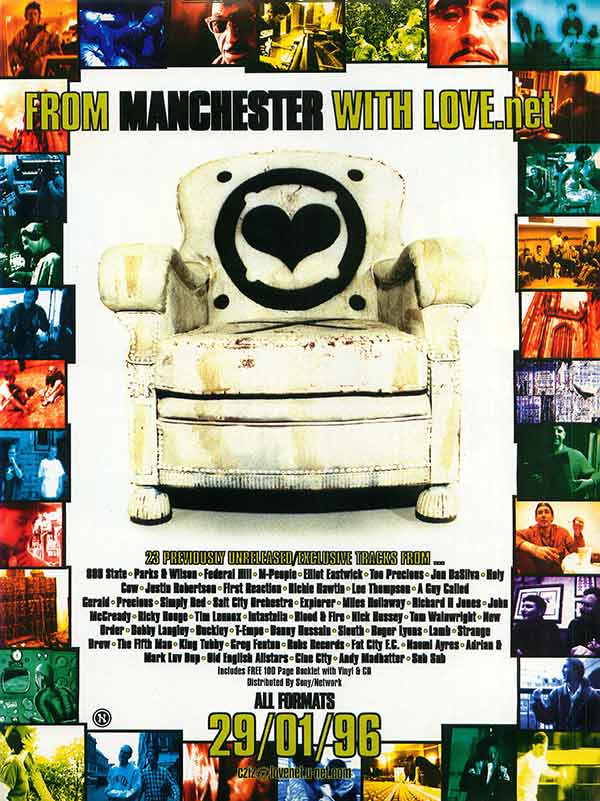 Various - From Manchester With Love.net - UK Advert - Muzik Magazine (02/1996)