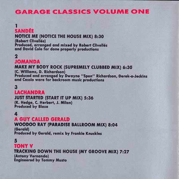 Various - Garage Classics Volume One - Italian CD - Inner
