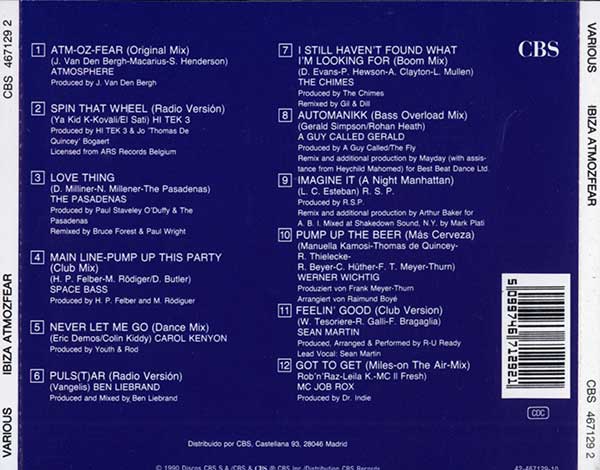 Various - Ibiza Atmozfear - Spain CD - Back