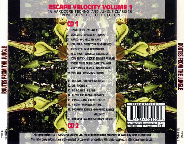 Various - Routes From The Jungle - Escape Velocity Volume 1 - UK 2xCD - Back