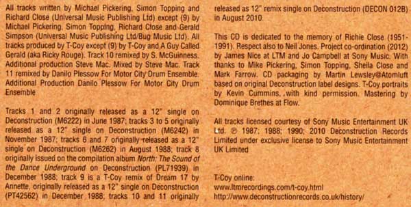 T-Coy - Cariño + Singles - UK CD - Credits