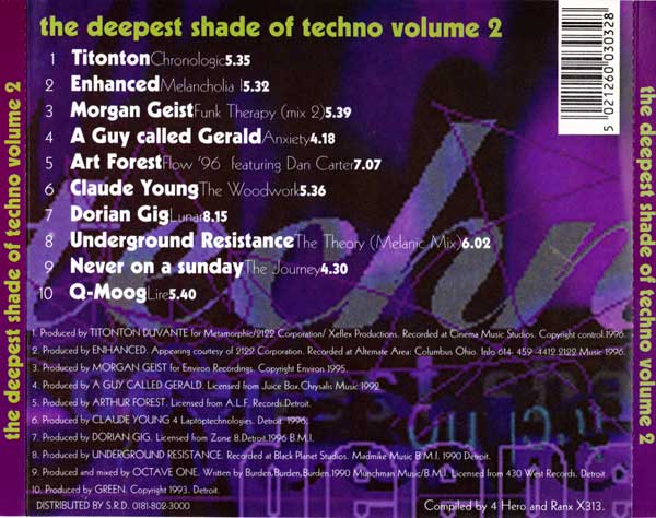 Various - The Deepest Shade Of Techno Volume 2 - UK CD - Back