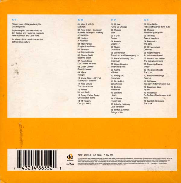Various - Viva Haçienda - Fifteen Years Of Haçienda Nights - UK 3 x CD - Back