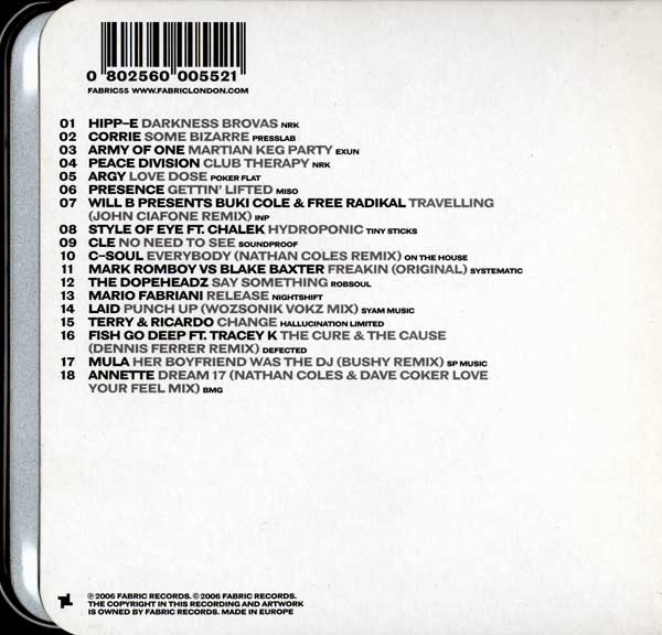 Wiggle - Fabric 28 - UK CD - Back