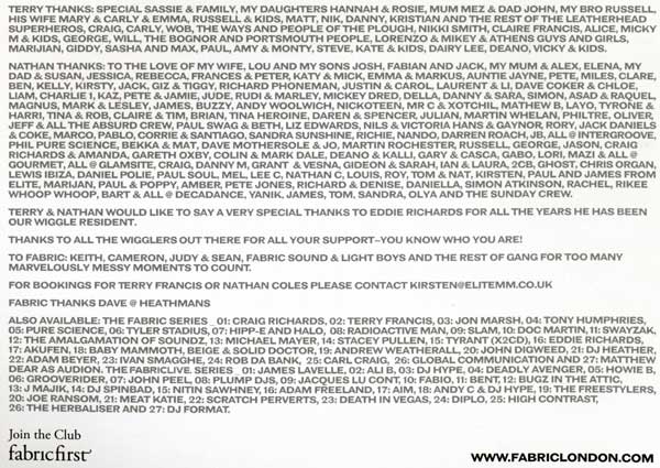 Wiggle - Fabric 28 - UK CD - Credits