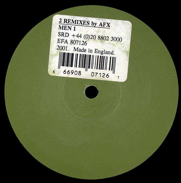 AFX - 2 Remixes By AFX - UK 12" Single - Green Label - Side A