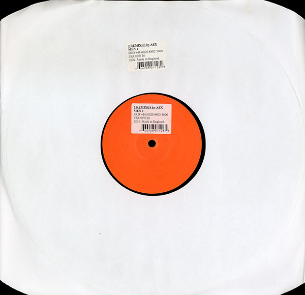 AFX - 2 Remixes By AFX - UK 12" Single - Orange Label - Front
