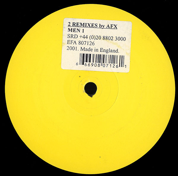 AFX - 2 Remixes By AFX - UK 12" Single - Yellow Label - Side A