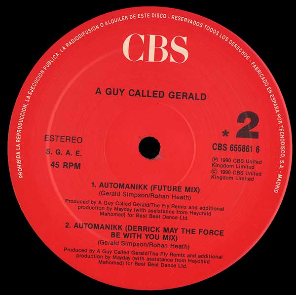 A Guy Called Gerald - Automanikk (Bass Overload Mix) - Spanish 12" Single - Side 2