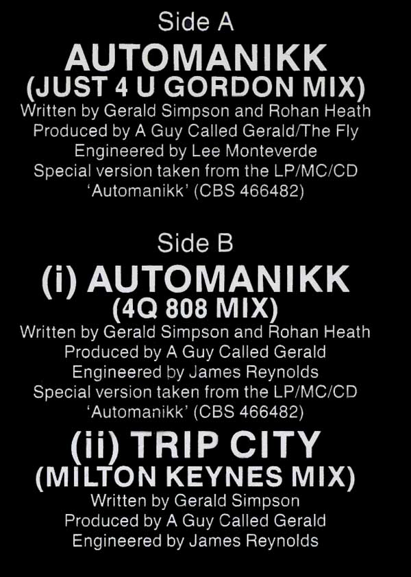 A Guy Called Gerald - Automanikk (Just 4 U Gordon Mix)