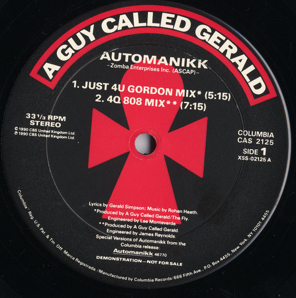 A Guy Called Gerald - Automanikk - US Promo 12" Single - Side 1