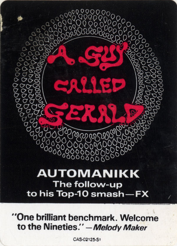 A Guy Called Gerald - Automanikk - US Promo 12" Single - Sticker