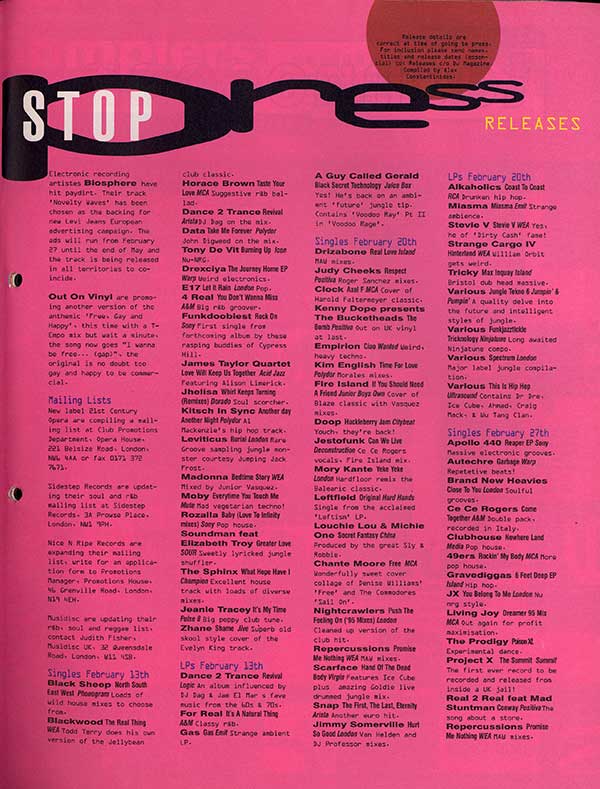 A Guy Called Gerald - Black Secret Technology (Original) - UK Release Date - DJ Magazine (No.133) - 16/02/1995