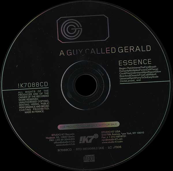 A Guy Called Gerald - Essence - French Promo CD - CD