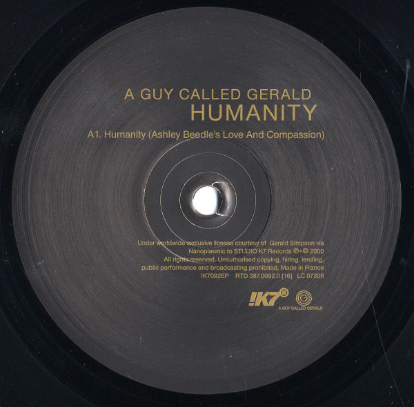 A Guy Called Gerald - Humanity - The Ashley Beedle Remixes - French 12" Single - Side A
