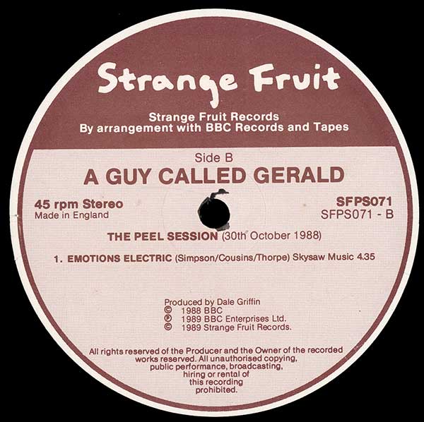 A Guy Called Gerald - The Peel Sessions - UK 12" Single - Side B