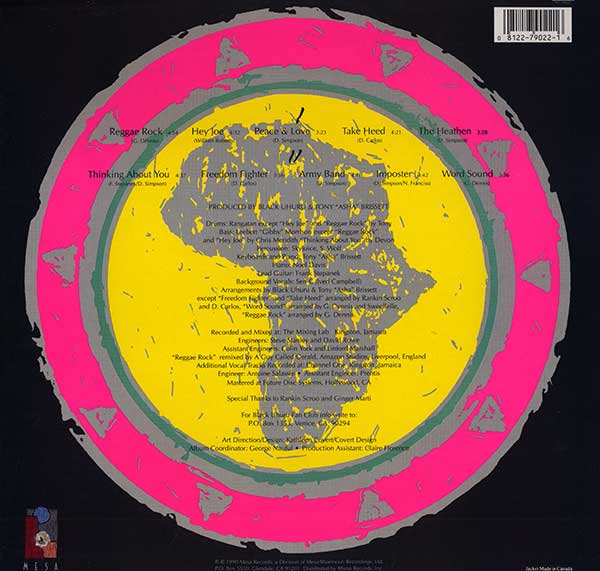 Black Uhuru - Now Dub - US LP - Back