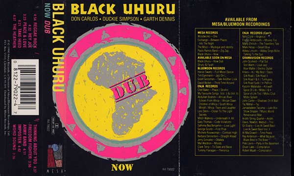 Black Uhuru - Now Dub - US Cassette - Front